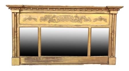 A William the IV giltwood triptych overmantle mirror the projected