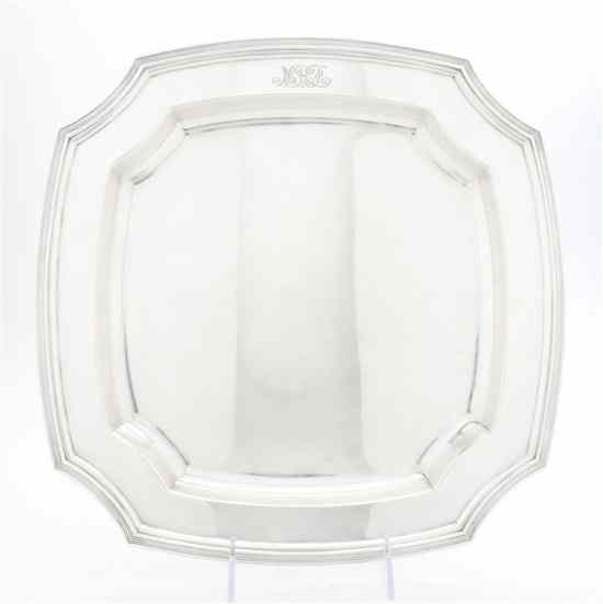 An American Sterling Silver Tray Tiffany Co 1910 of square