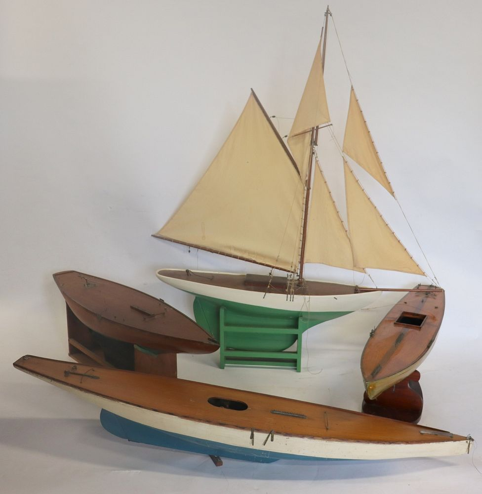 Lot Of 4 Antique Ship Models To inc a ship