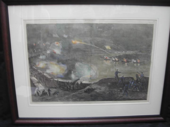 Harper s Weekly Hand Colored Newspaper Illustration depicting The Bombardment