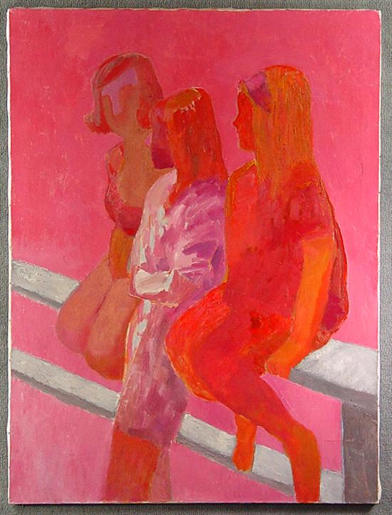 Ted Turner American 1922 2002 Oil on canvas in pink