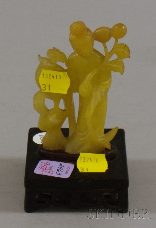 Seven Small Asian Carved Jade and Hardstone Figures and Items