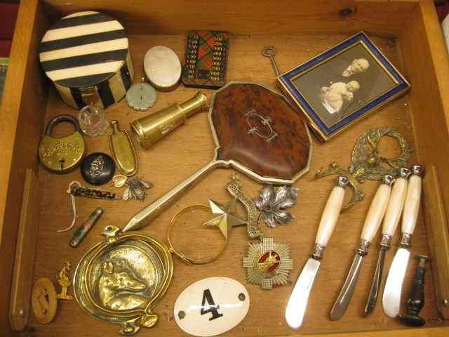 Collectible Estate Lot with small showcase includes sterling brooches various