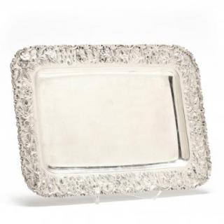 S Kirk Son Repousse Sterling Silver Tray pattern number 100