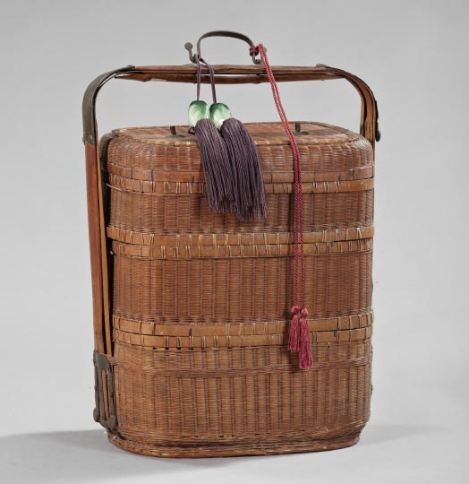 Japanese Meiji Basket Woven Triple Tier Food Basket fourth quarter