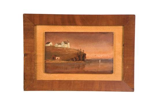 LANDSCAPE AMERICAN SCHOOL 19TH CENTURY Oil on wooden panel unsigned