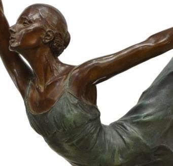 Large patinated bronze sculpture The Ballerina signed in cast Villarreal