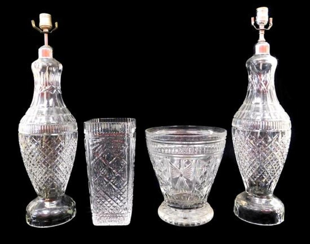 GLASS Waterford cut crystal including Millennium Series four pieces of