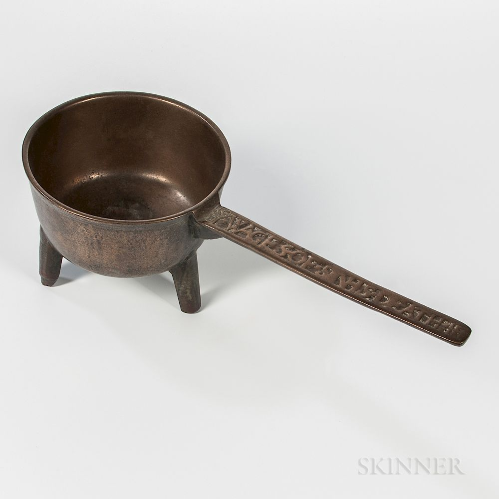 Ye Wager of Sin is Death Inscribed Bronze Skillet Ye