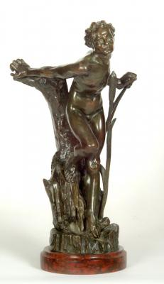ALPHONSE LEON GERMAIN THILL 1873 1925 Through the Reeds bronze