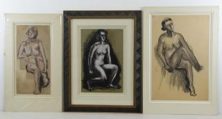 LEVER Haley 3 Drawings of Nudes Charcoal and pastel on