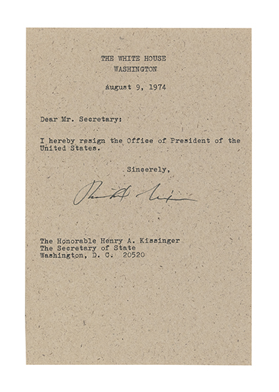 NIXON RICHARD Typed Letter Signed a souvenir transcript of his
