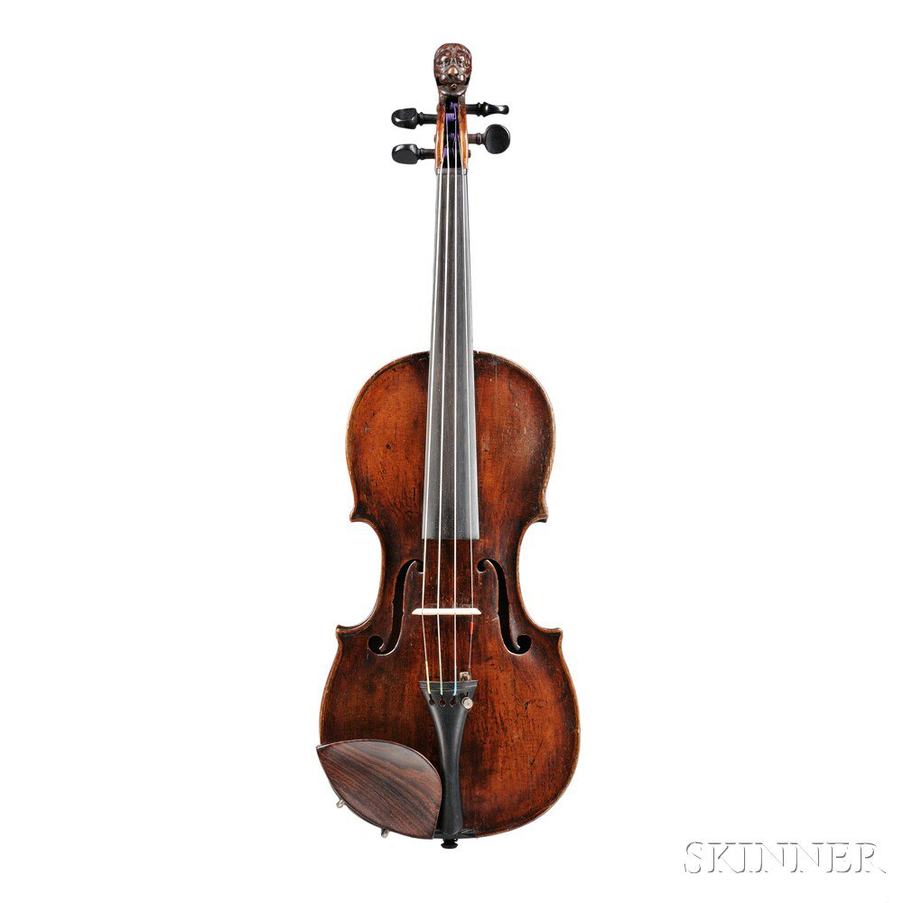 Tyrolean Violin with Carved Lion s Head labeled JOANNES JAIS