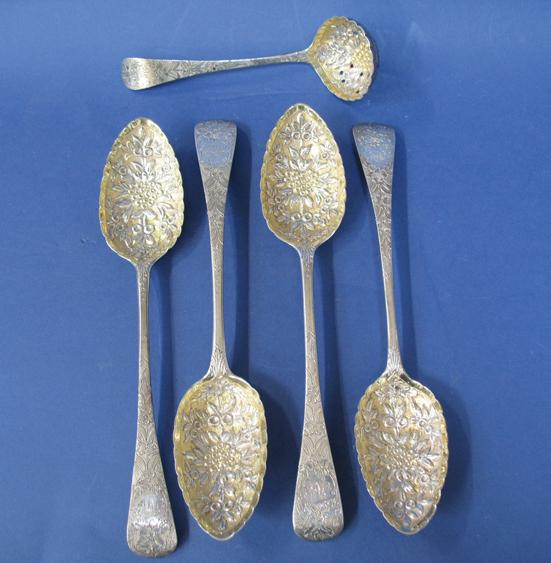 A PAIR OF GEORGE III OLD ENGLISH PATTERN TABLESPOONS later