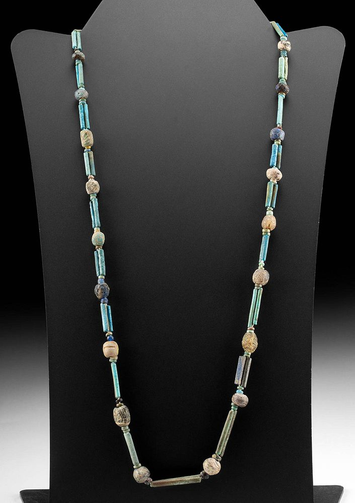 Romano Egyptian Faience Glass Bead Necklace Egypt Romano Egyptian Period