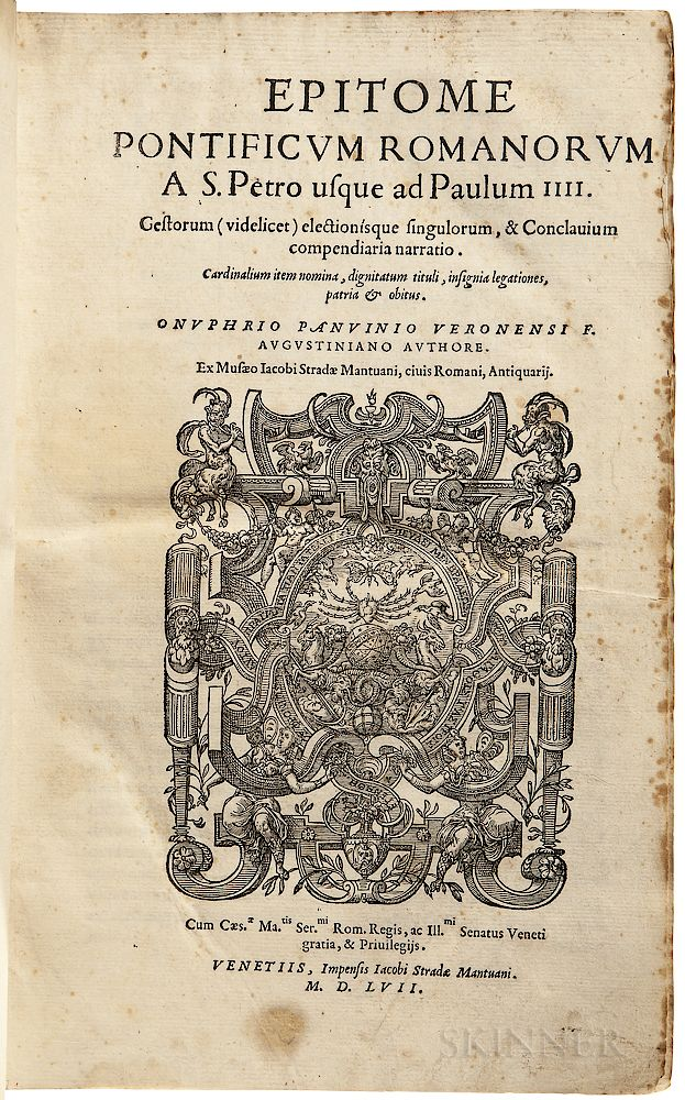 Panvinio Onofrio 1529 1568 Epitome Pontificum Romanorum a S Petro