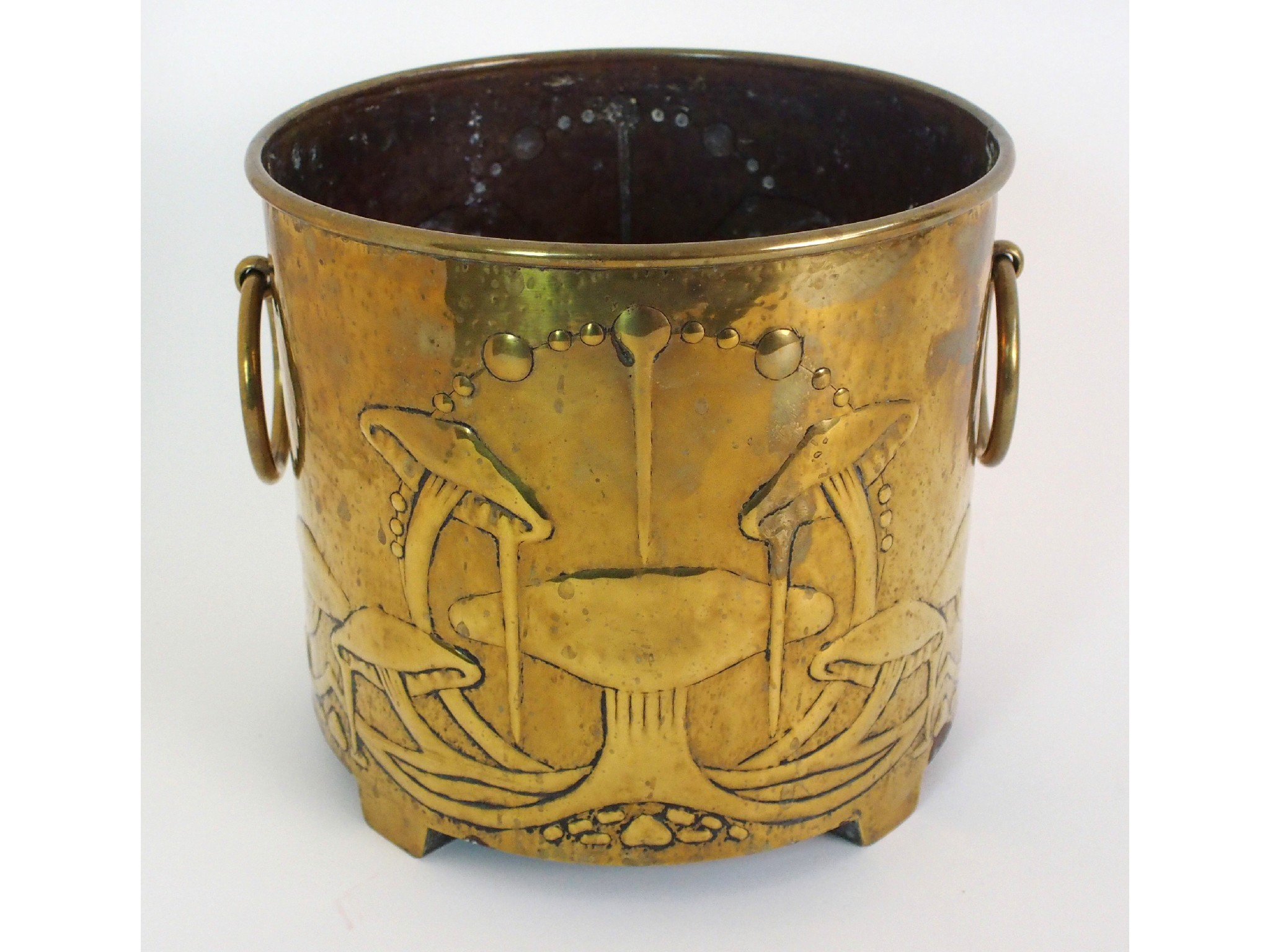 A Scottish Arts and Crafts brass planter by Marion Henderson