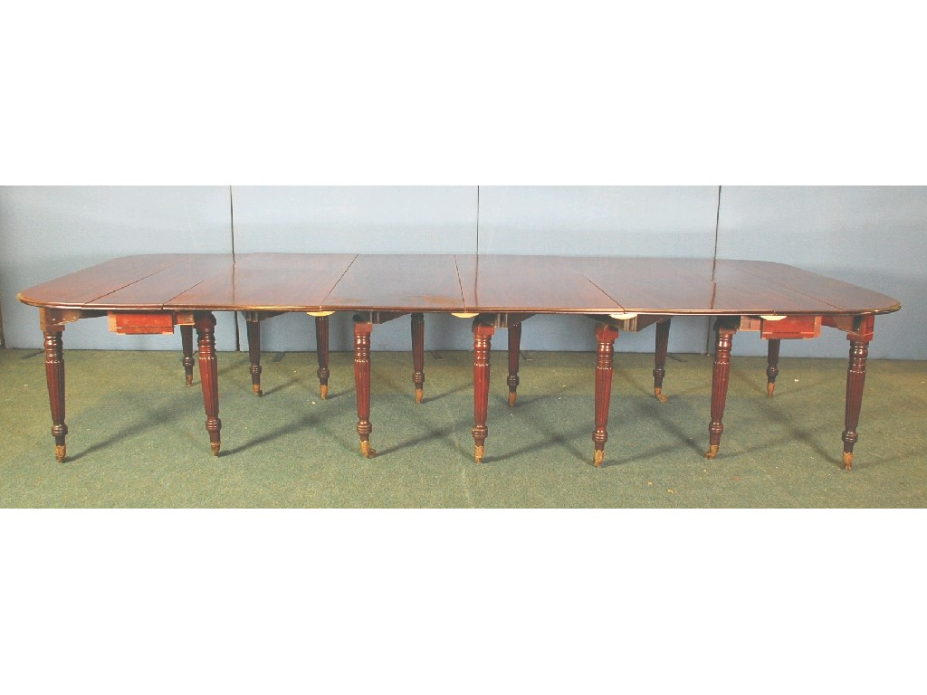 REGENCY MAHOGANY SCISSOR ACTION EXTENDING DINING TABLE with four additional