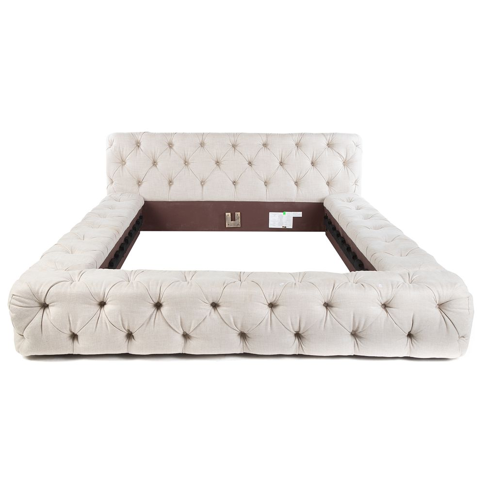 Restoration Hardware Queen Size Tufted Bed Multi part bed with