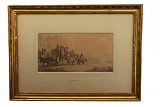Thomas Rowlandson UK 1756 1827 Watercolor The Review Titled in