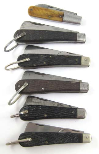SIX COLLECTABLE FOLDING POCKET KNIVES Cattaraugus 2 5 8 blade