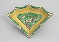 A Small 18th Century Kang Hsi Fan Shaped Triangular Dish