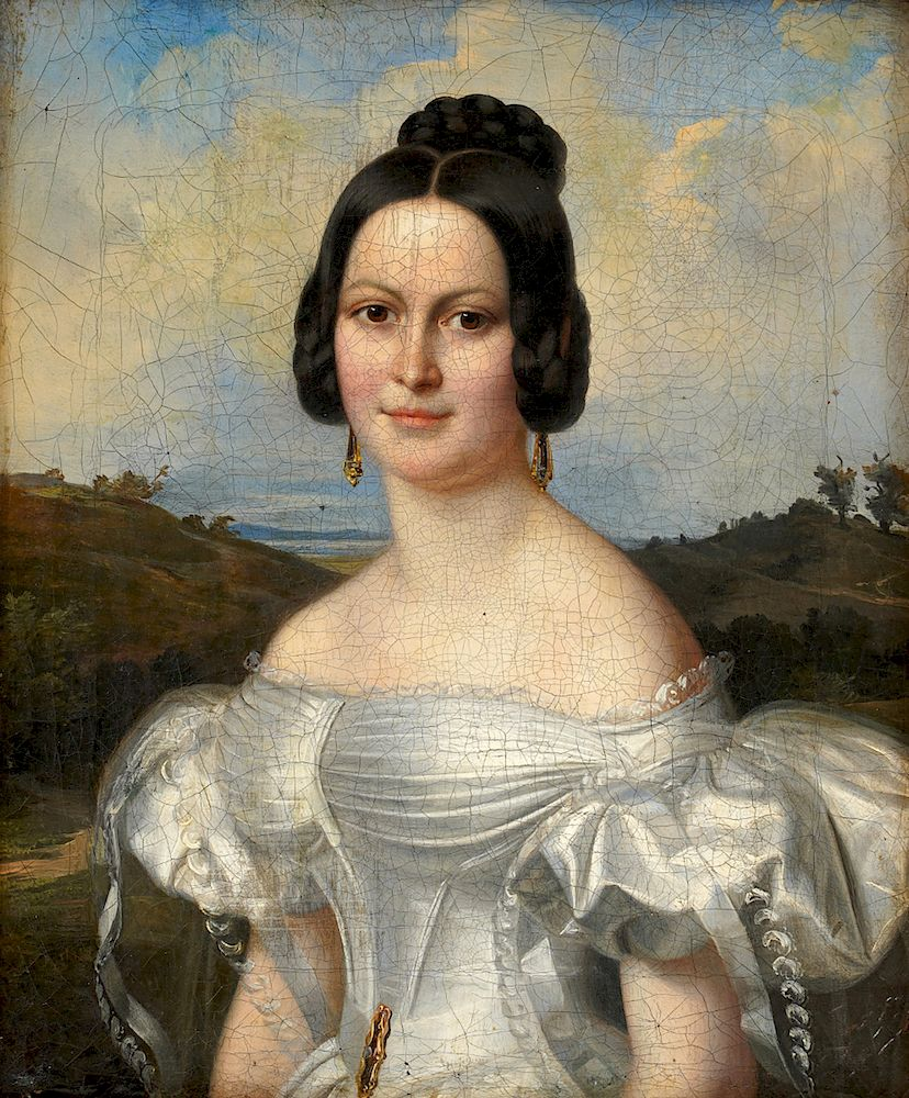 19th Ct Continental Portrait of a Woman Continental 19th C