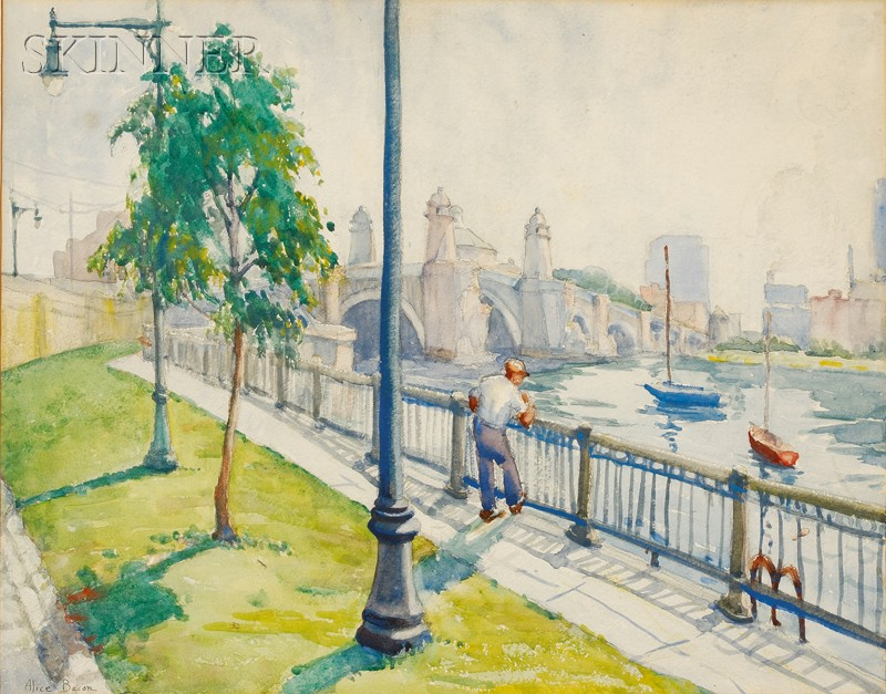 Alice Marion Sutton Bacon American b 1907 Along the Charles