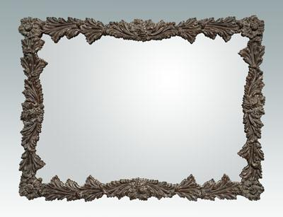 Bronze framed mirror heavy cast bronze frame with grapes and