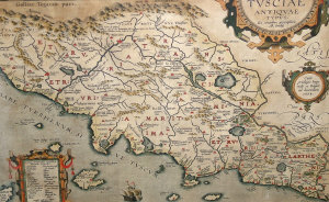 Abraham Ortelius Ab Ortelij 1527 1598 Tvsciane Antiqvae Typvs hand