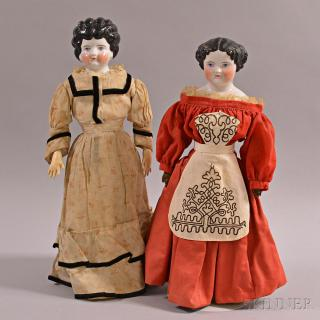 Two China Shoulder Head Dolls ht 20 in Estimate 150