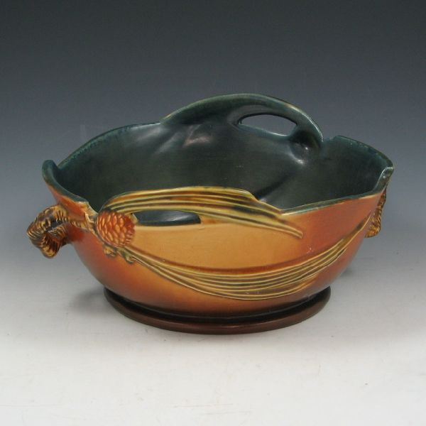 Roseville Pine Cone bowl in brown Marked Roseville 321 9