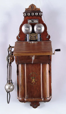 INTERESTING EARLY WALNUT WALL TELEPHONE By L M Ericsson Co