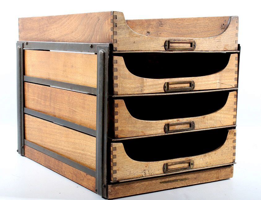 Automatic File Index Co Oak Stacking File Tray Offered in