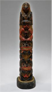 Native American Diminutive Carved Totem Pole UNITED STATES 20TH CENTURY