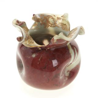 Victorian parcel gilt art glass vase Victorian parcel gilt art