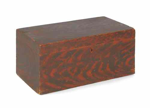 New England painted pine blanket box ca 1820 with original