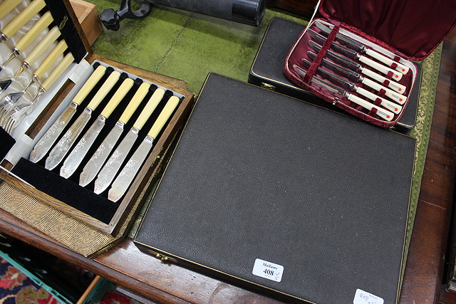 A COLLECTION OF FIVE BOX SETS OF PLATED CUTLERY to