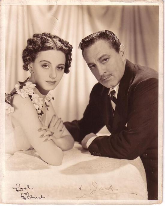 ENTERTAINERS BARRYMORE JOHN AND BARRIE ELAINE Photograph Signed by both
