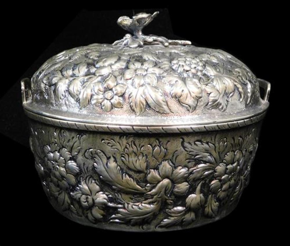 SILVER S Kirk Son coin silver covered butter dish Baltimore