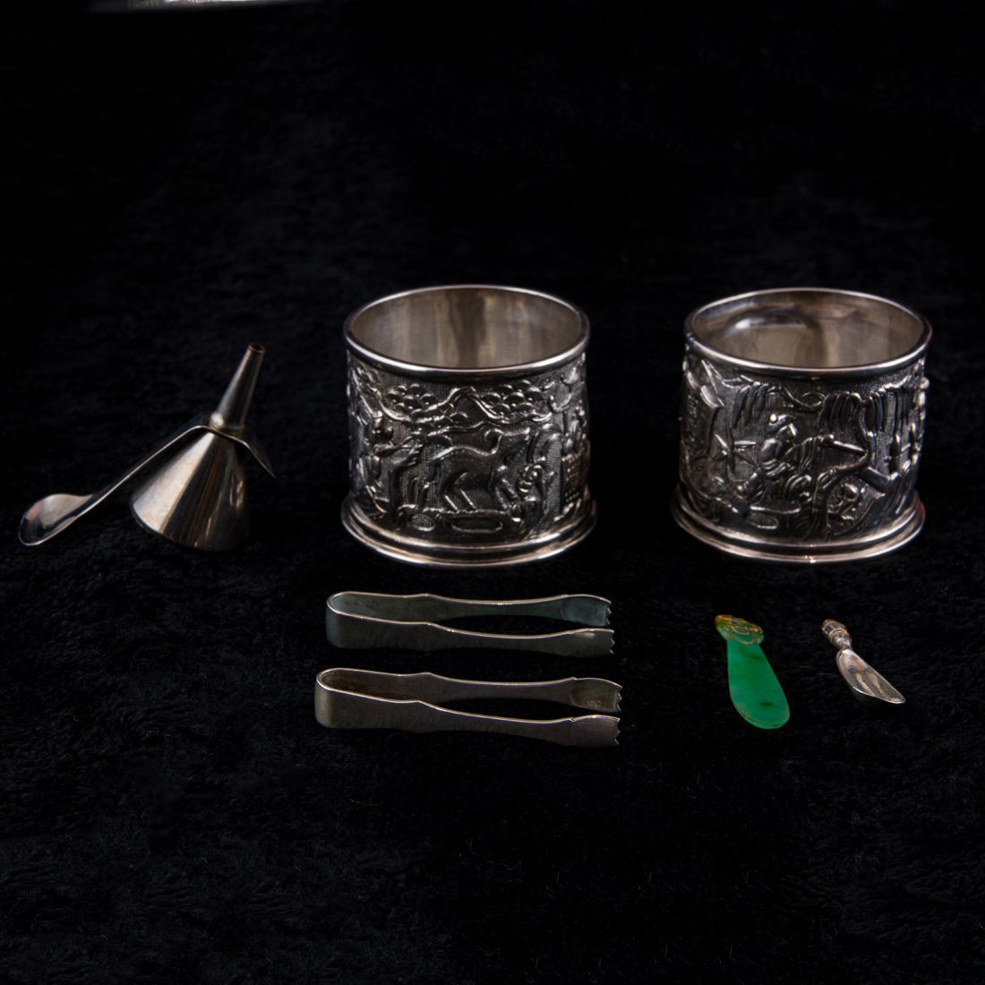 Pair of Chinese export silver salts each converted to salts