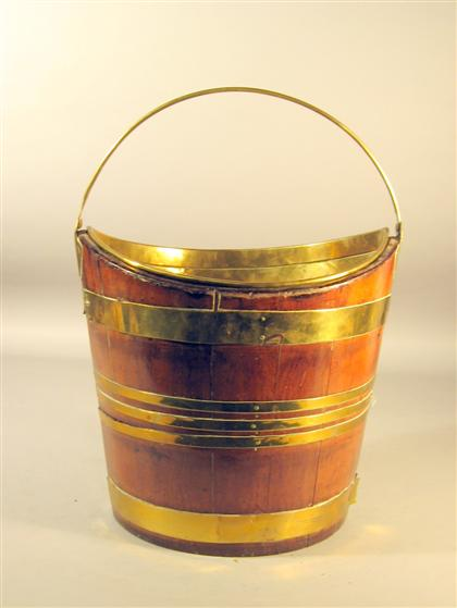 English brass bound mahogany peat bucket early 19th century With