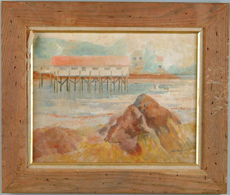 EDNA KAULA American 20th Century RISING MIST Oil on canvas