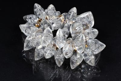 A vintage stretch bracelet hung heart shaped clear acrylic beads