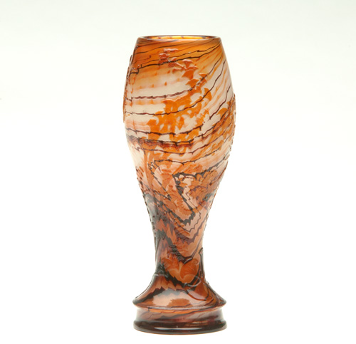 EMILE GALLE Artistic marine cameo and internally decorated vase patterned