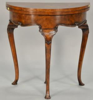 Burlwood Queen Anne style games table ht 31 wd 30