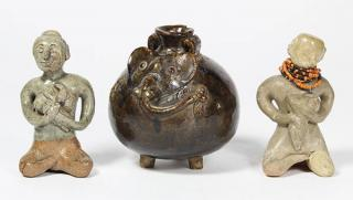 Southeast Asian Pottery Items lot of 3 Southeast Asian ceramic