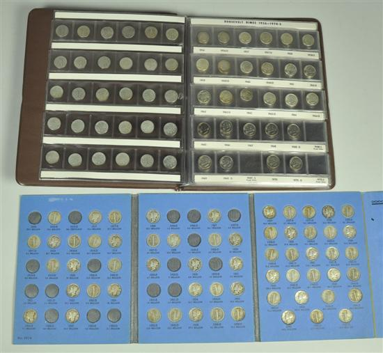 Mercury Roosevelt Dime Collection Mercury Dime collection housed in Whitman