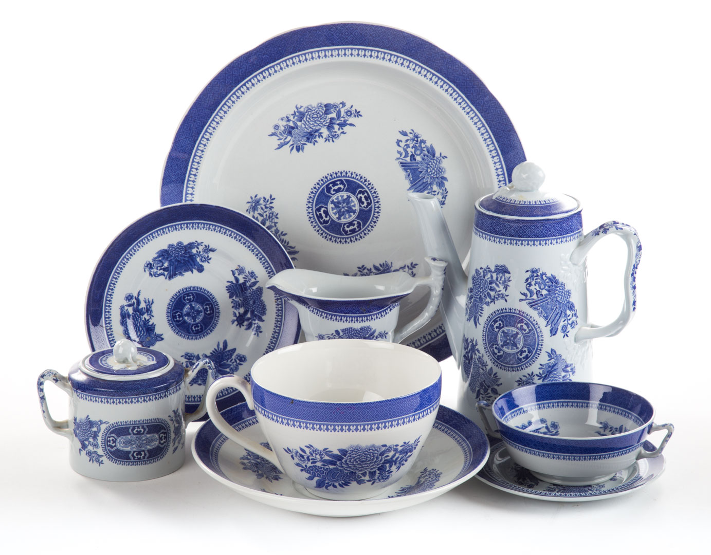 Copeland Spode ironstone Spode Fitzhugh dinner set assembled set in