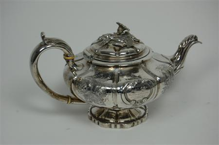 A William IV tea pot by Edward Barton possibly London
